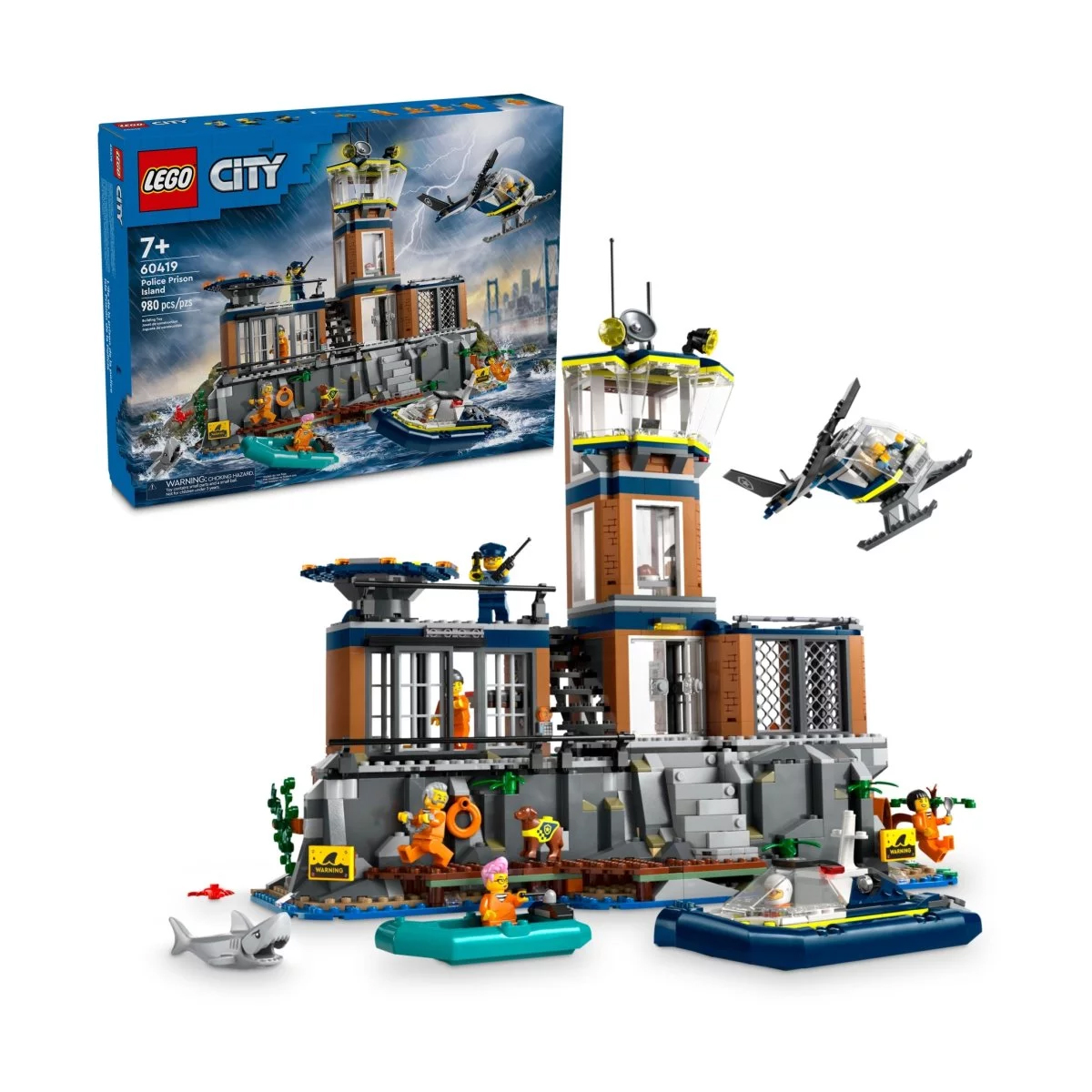 Конструктор Lego City Police Prison Island 60419, 980 деталей конструктор lego police speedboat and crooks hideout 60417 311 деталей