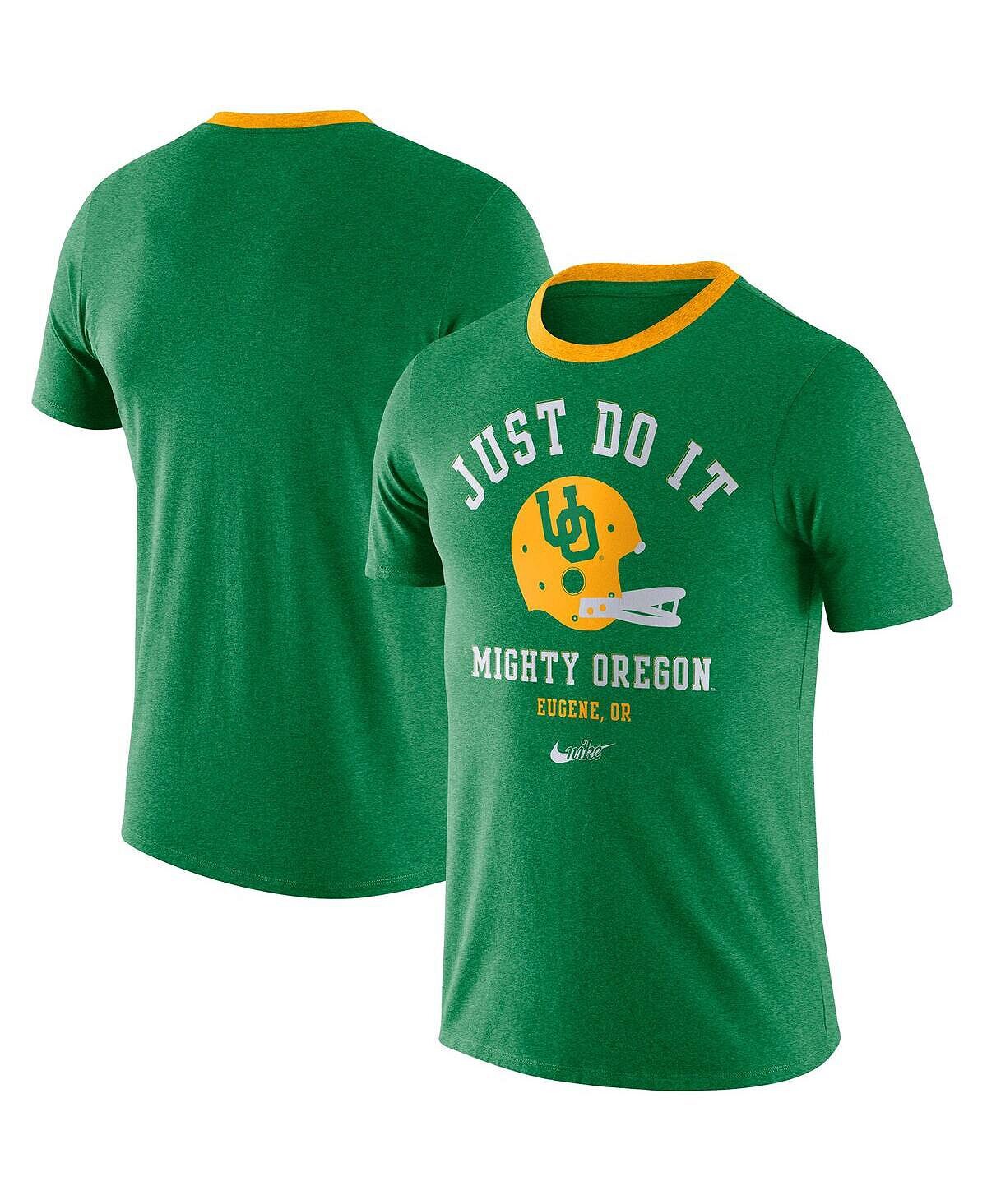 

Мужская зеленая футболка oregon ducks vault helmet tri-blend Nike, зеленый