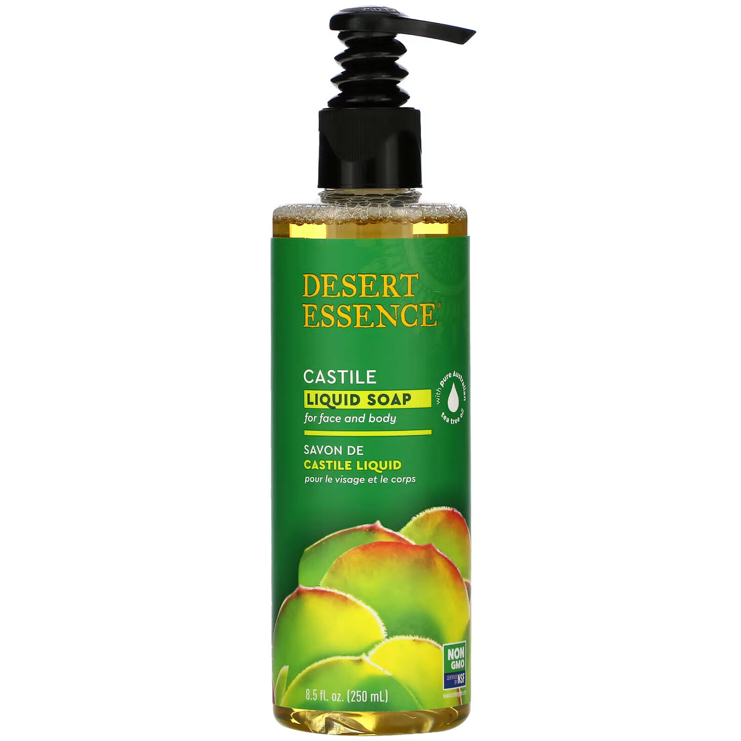 

Desert Essence, Кастильское жидкое мыло с чистым маслом австралийского чайного дерева, 250 мл (8,5 жидк. Унции)