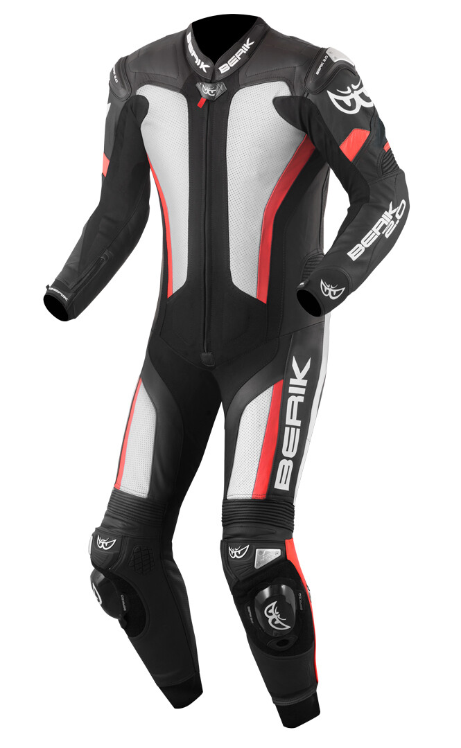 

Berik Losail Один кусок мотоцикл кожаный костюм, черный/белый/красный