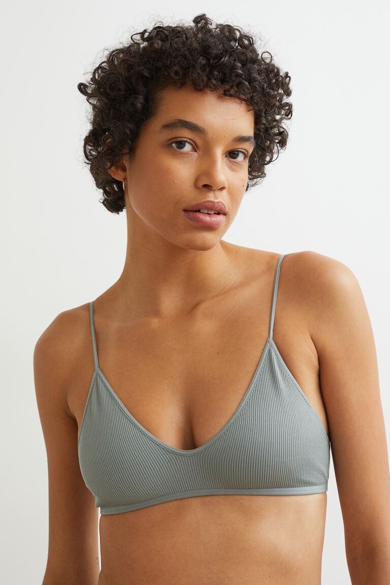

Комплект из двух мягких бюстгальтеров H&M, зеленый шалфей