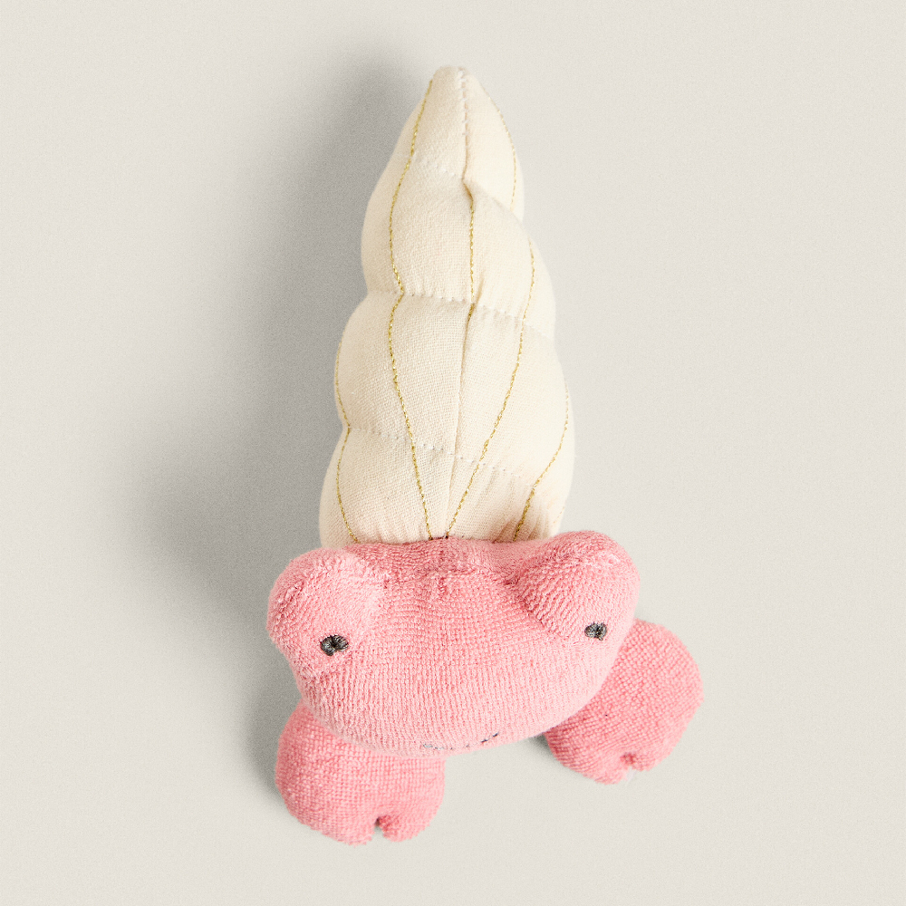 Игрушка Zara Home Children’s Hermit Crab Rattle Soft, розовый/бежевый мягкая тканевая погремушка мяч для детей 0 12 месяцев мягкая плюшевая игрушка животное погремушка для младенцев мобильная развивающая сен