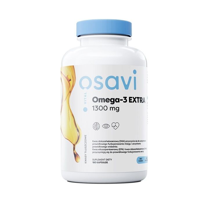 

Osavi Omega-3 Extra 1300 mg Cytrynowy омега 3 жирные кислоты, 180 шт.