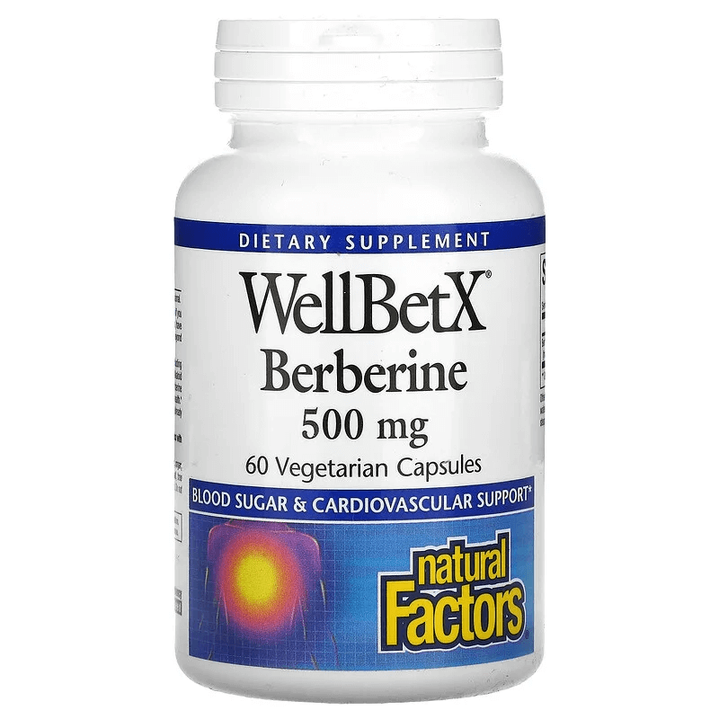 Берберин WellBetX, 500 мг, 60 вегетарианских капсул, Natural Factors усовершенствованный берберин nature s truth 60 вегетарианских капсул
