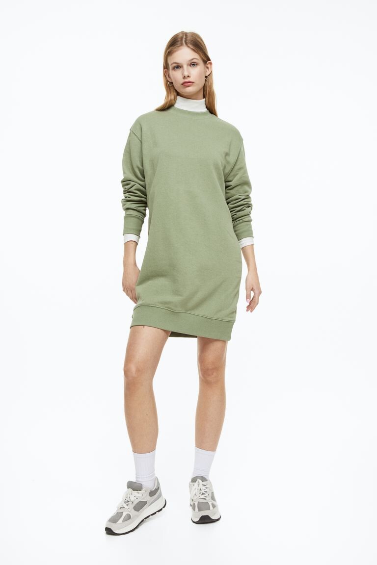 

Платье-толстовка H&M, хаки зеленый