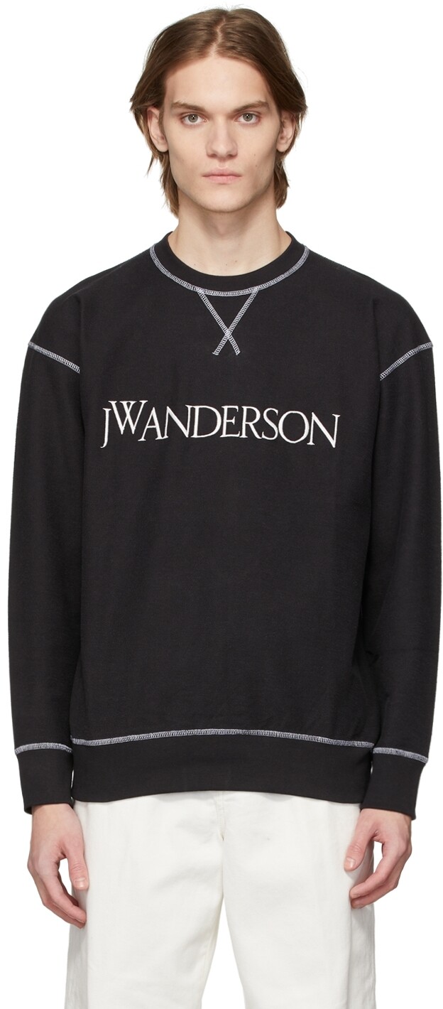 

Черная контрастная толстовка наизнанку JW Anderson