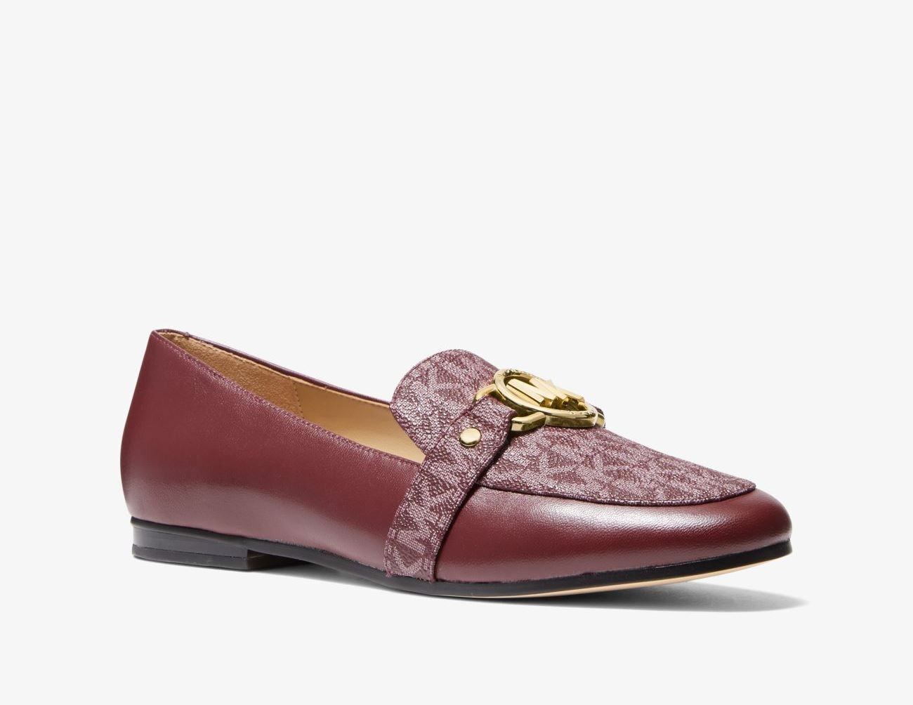 

Лоферы Michael Kors Rory Leather and Logo, бордовый