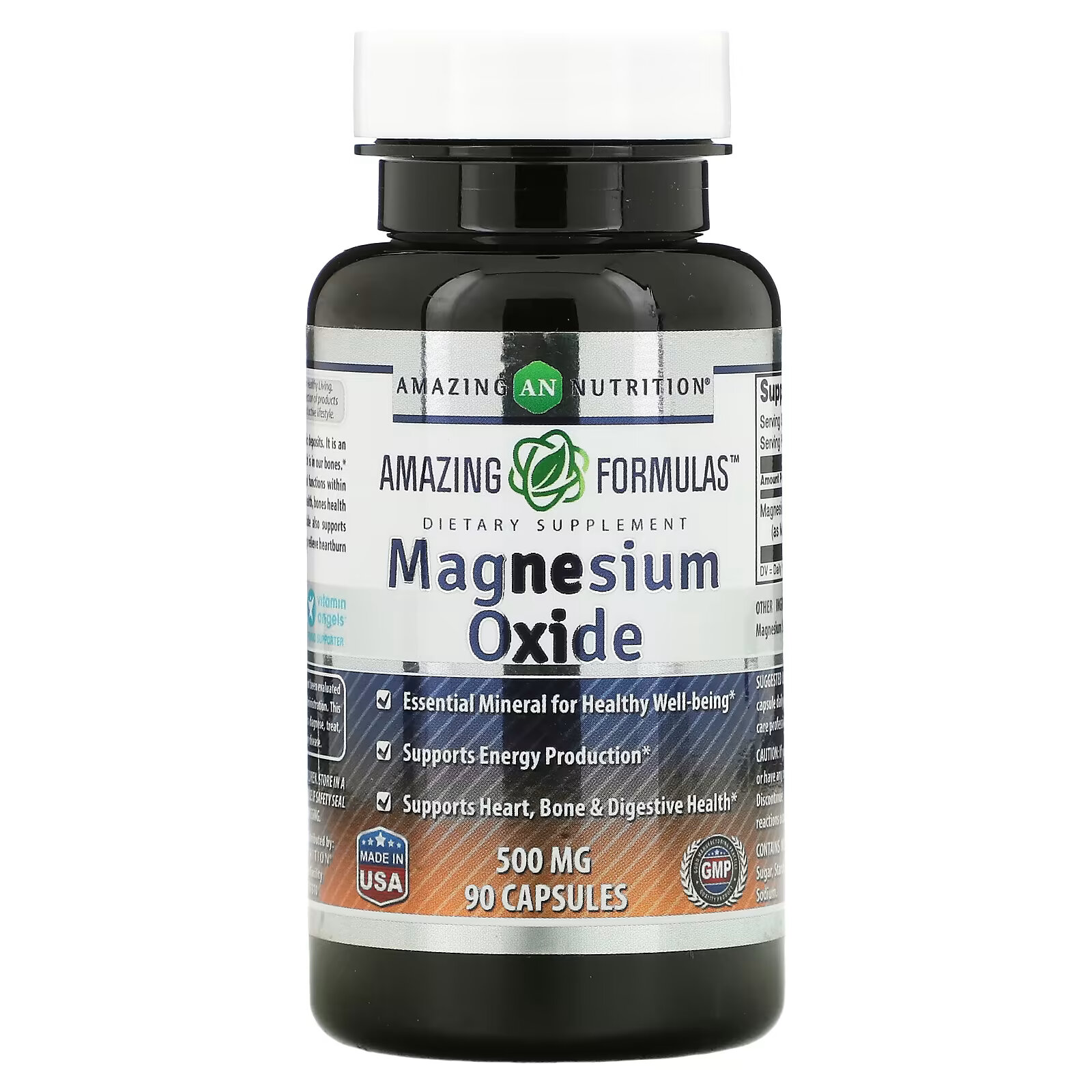 Amazing Nutrition, Оксид магния, 500 мг, 90 капсул оксид магния amazing nutrition 90 капсул