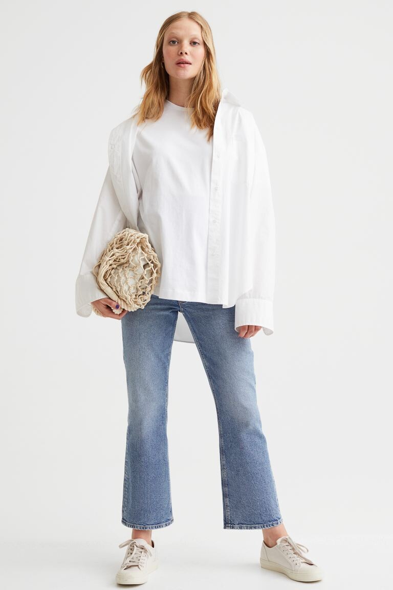 

Узкие расклешенные джинсы до щиколотки MAMA H&M, синий деним