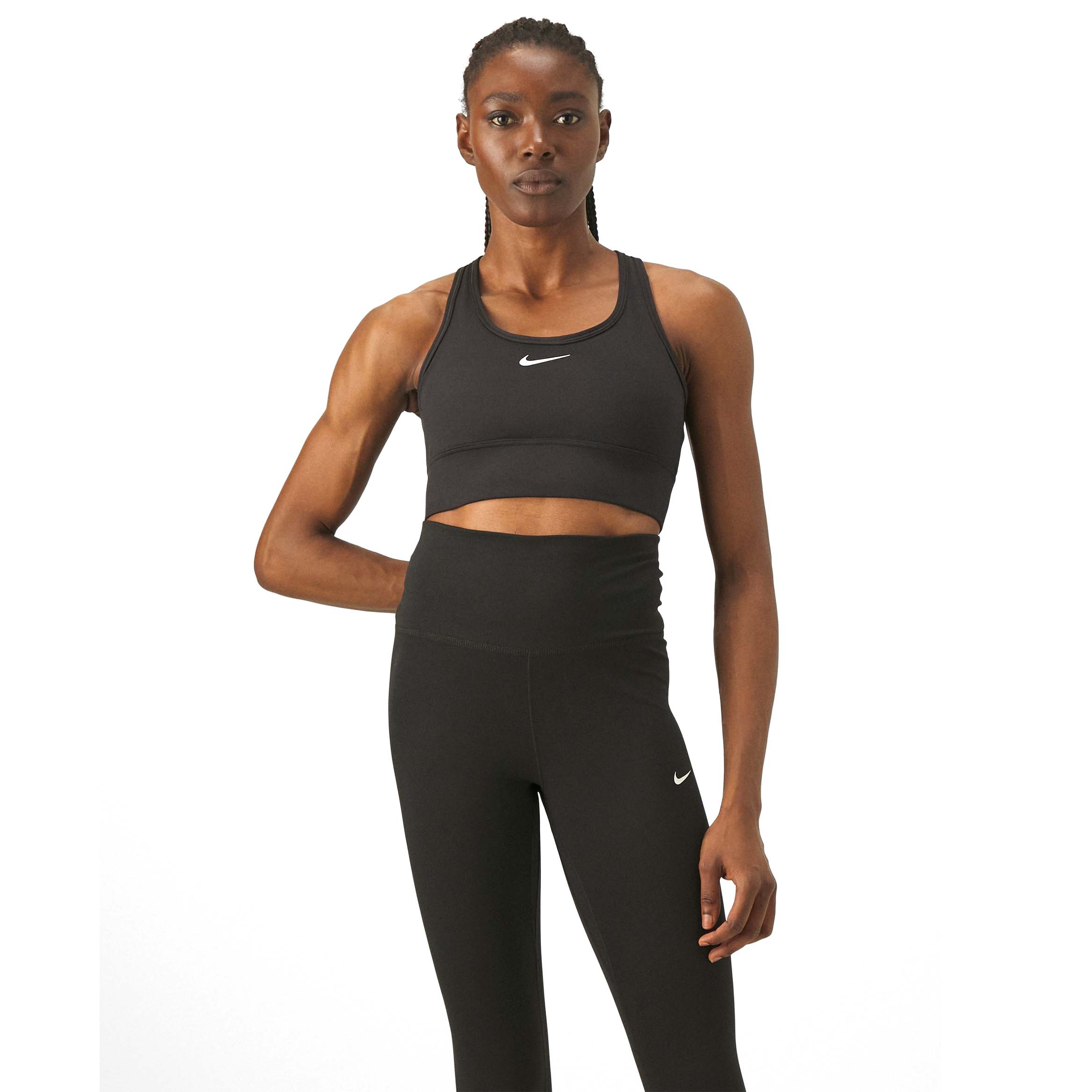 Топ Nike Performance Medium Support Sports, черный/белый цена и фото
