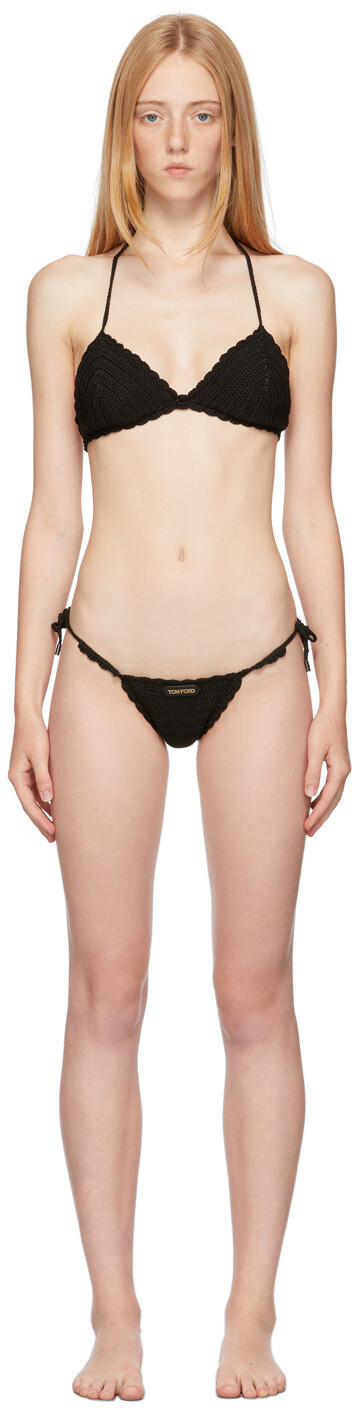 

Черное вязаное бикини крючком TOM FORD, Черный