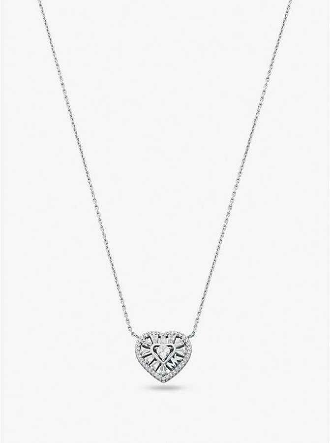 

Колье Michael Kors Silver Pavé Heart, серебро
