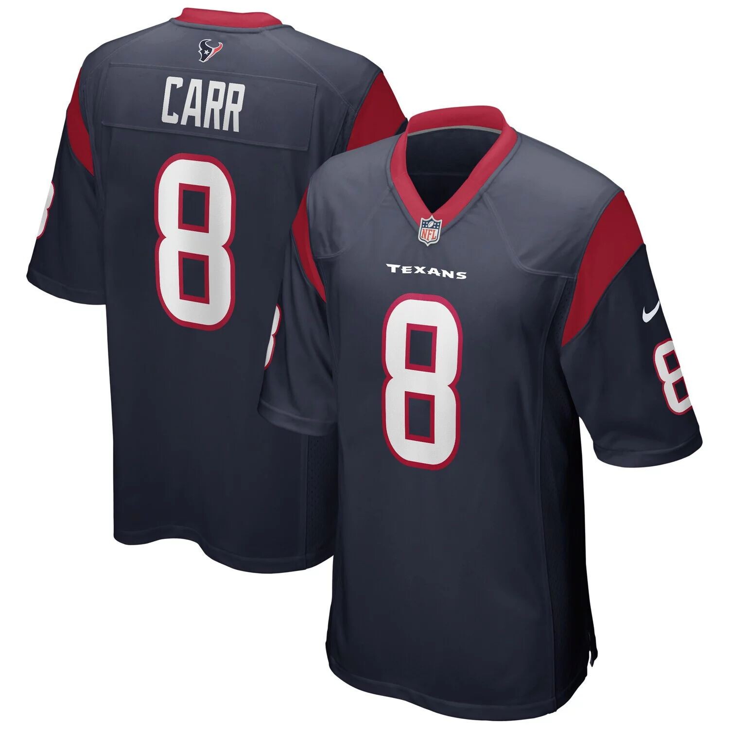 

Мужская футболка темно-синего цвета с Дэвидом Карром Houston Texans Game Retired Player Nike, Синий