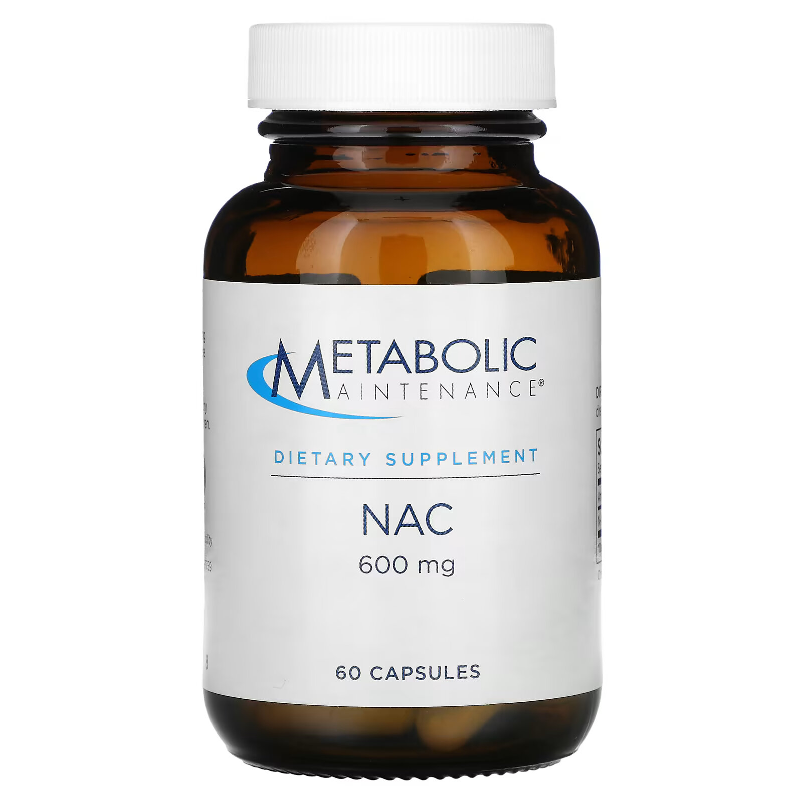 Metabolic Maintenance, NAC, 600 мг, 60 капсул мультивитамины metabolic maintenance сбалансированный ответ 60 капсул