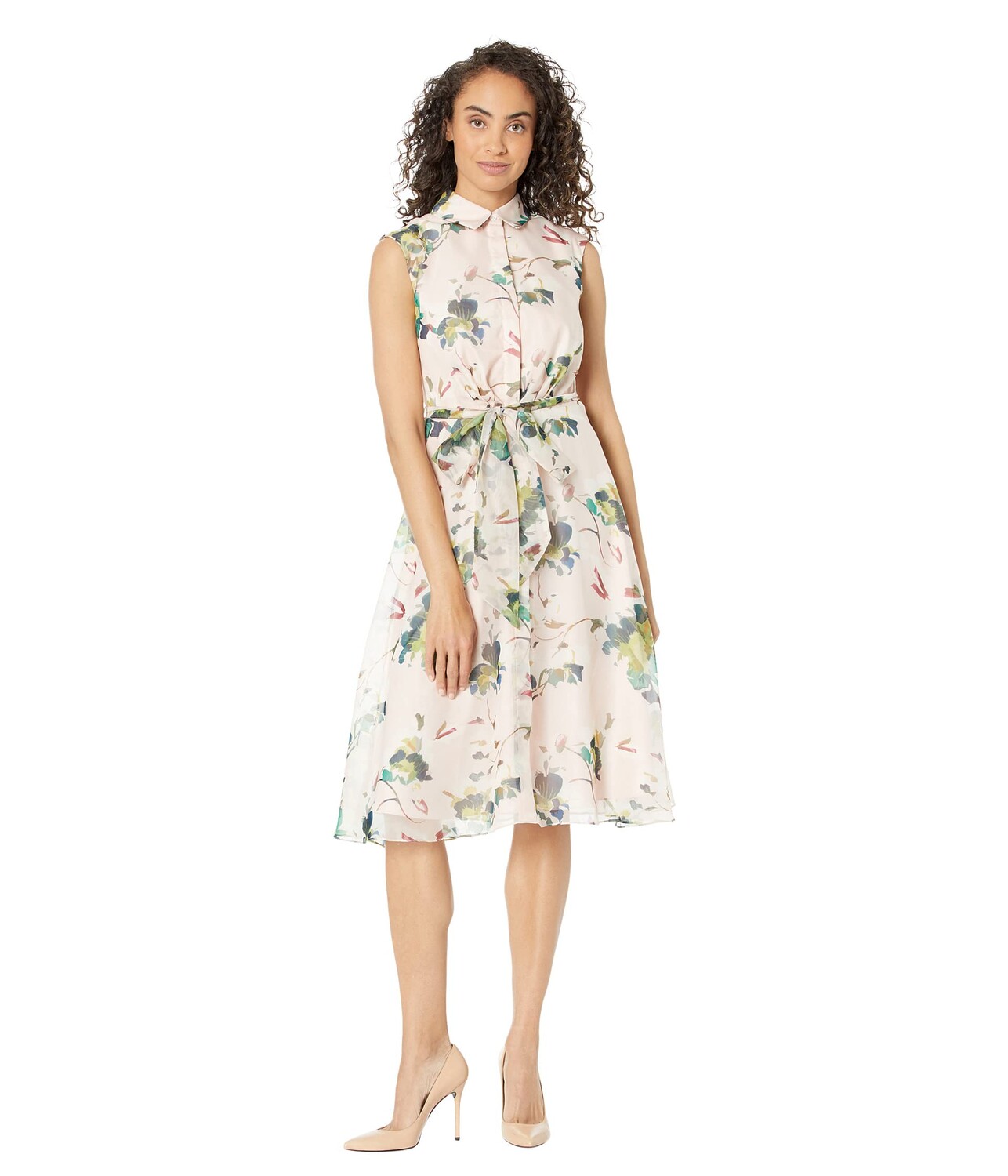 

Платье Adrianna Papell, Printed Organza Soft Floral Shirtdress
