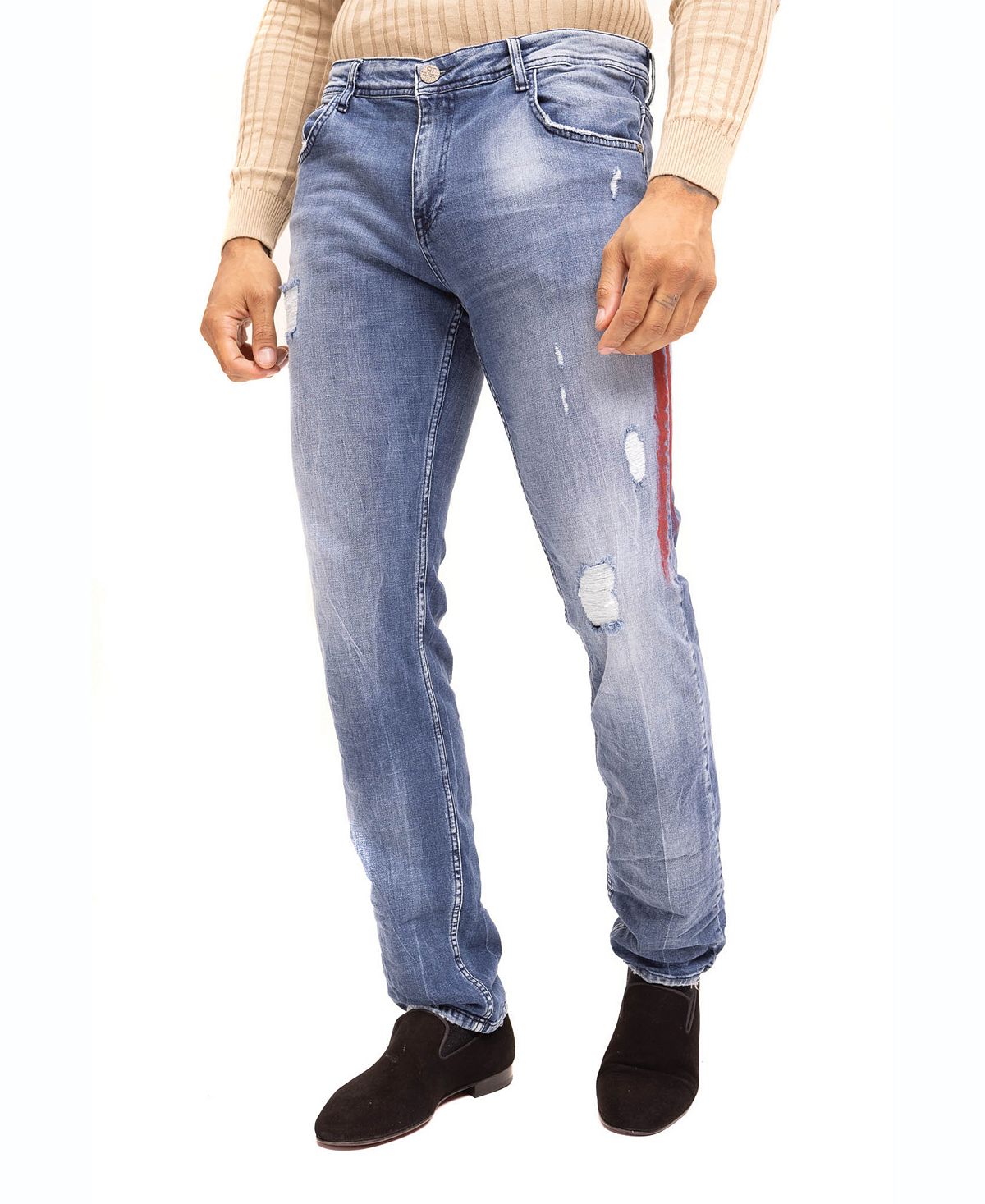 цена Мужские джинсы modern в полоску из денима RON TOMSON