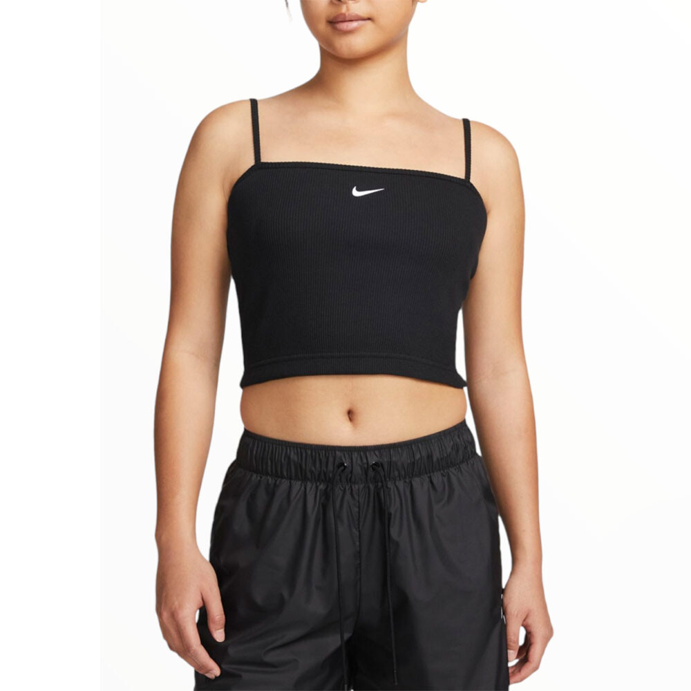 

Топ Nike Essntl Rib Crop, черный