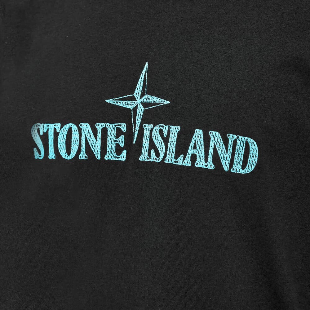 

Футболка Stone Island Stitches Logo Sleeve Tee, Черный