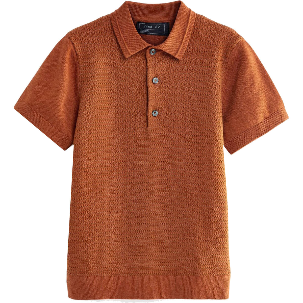 

Футболка-поло Next Short Sleeve Textured Standard, коричневый