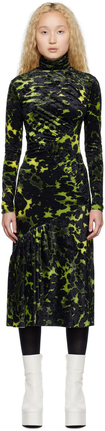 

Зеленое платье-миди Henalis Dries Van Noten