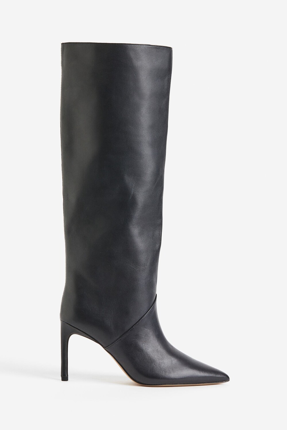 

Сапоги H&M Knee-high Heeled Leather, черный