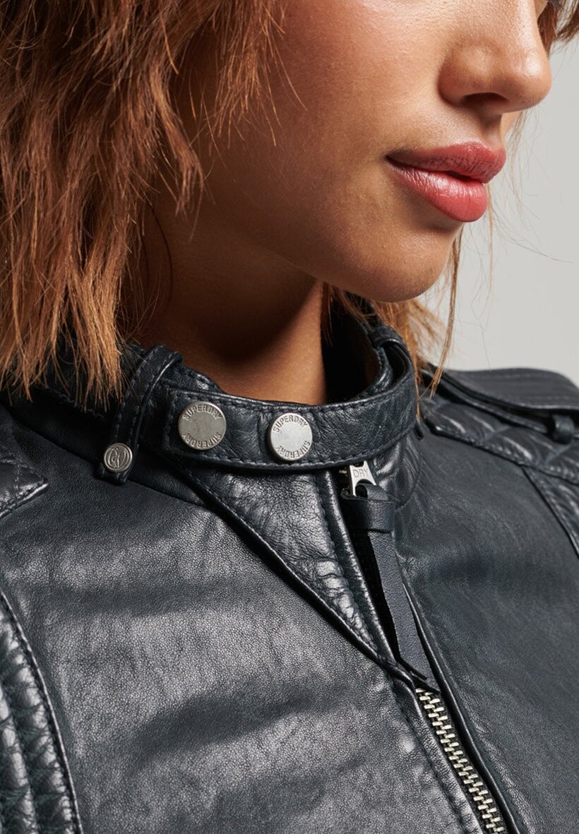 

Куртка кожаная Superdry, Черный