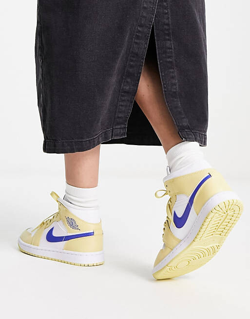 

Лимонные кроссовки Jordan AJ1 Mid, Желтый