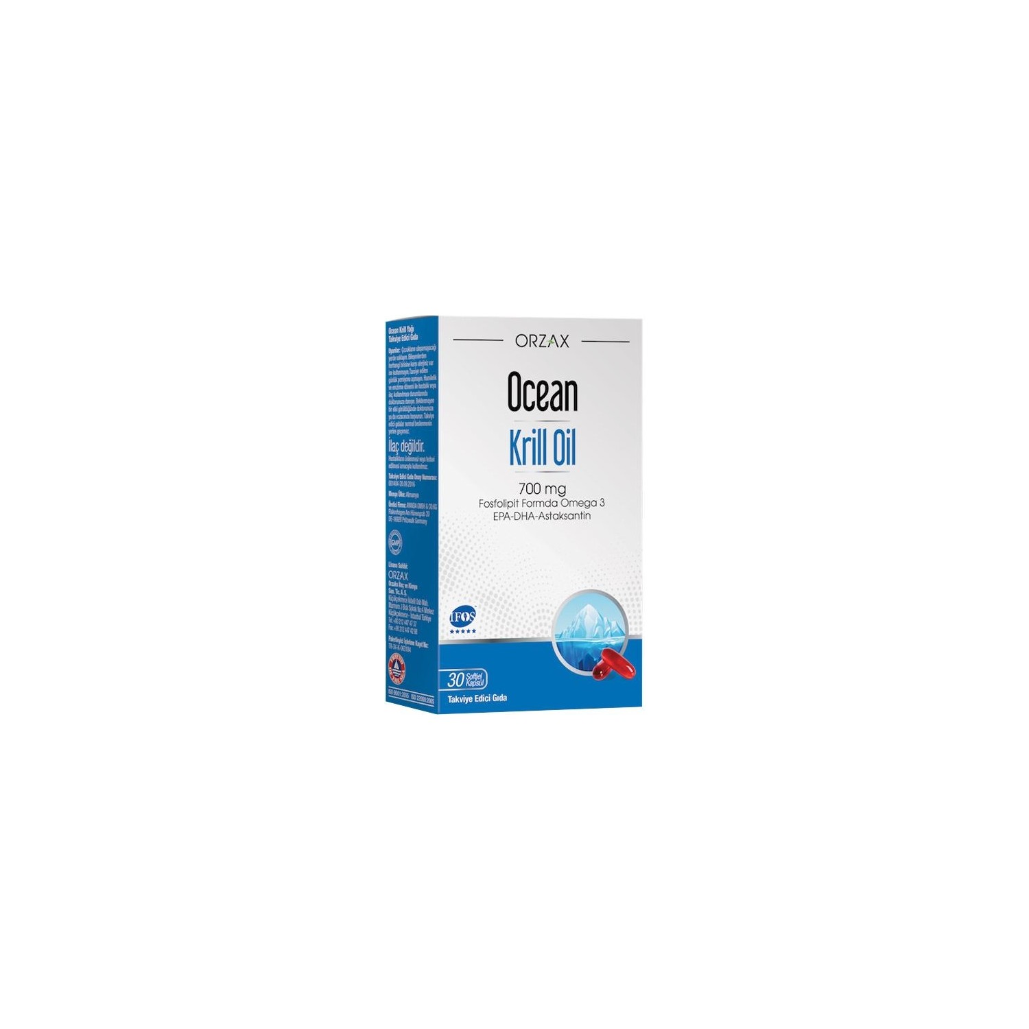 цена Крилевое масло Orzax 700 мг, 30 мягких желатиновых капсул