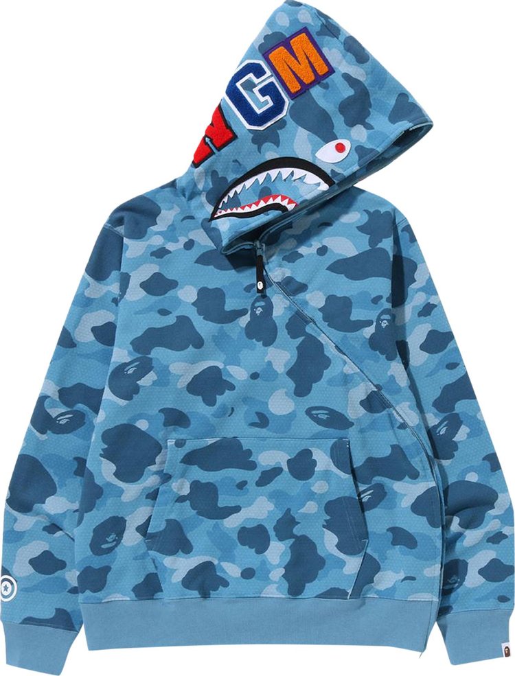 Blue camo sales zip hoodie