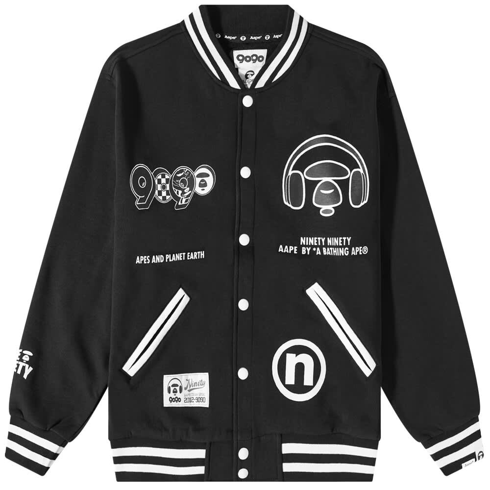 

Университетская куртка APE x 9090 AAPE by A Bathing Ape, Черный