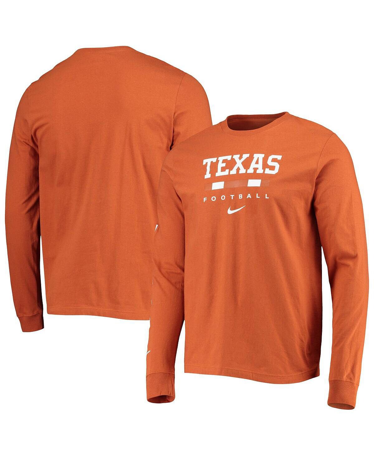 

Мужская футболка с длинным рукавом texas orange texas longhorns word Nike, мульти