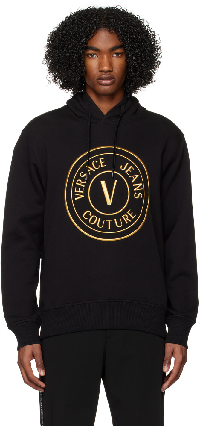 

Худи черного цвета с V-образной эмблемой Versace Jeans Couture, Черный