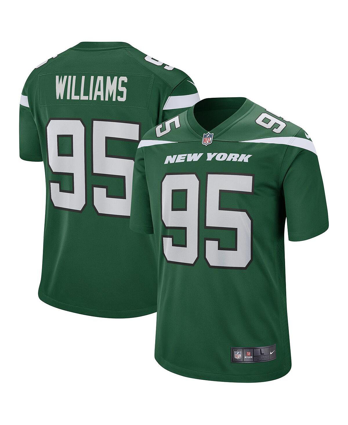 Мужская футболка quinnen williams gotham green new york jets game джерси Nike, зеленый конфета jets 42 г