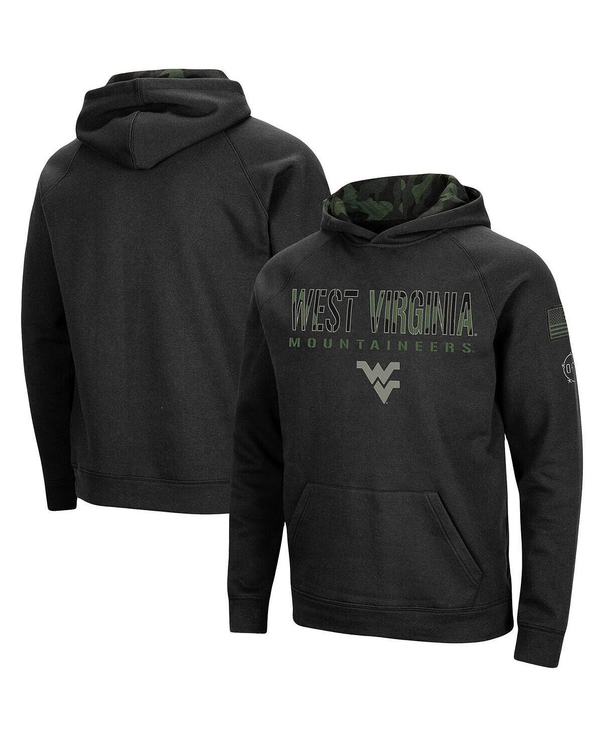 

Мужской черный пуловер с капюшоном и регланами west virginia mountaineers big and tall oht в стиле милитари Colosseum, черный