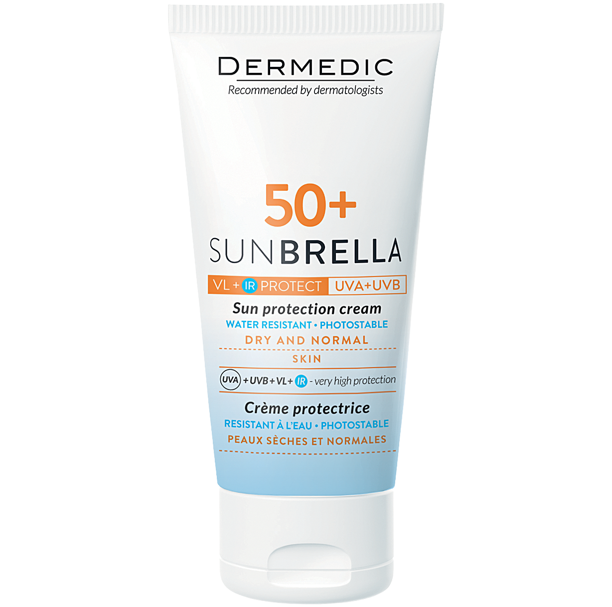 Dermedic Sunbrella водостойкий защитный крем SPF50+ для сухой и нормальной кожи, 50 мл крем солнцезащитный для сухой и нормальной кожи spf50 sunbrella dermedic дермедик 50мл