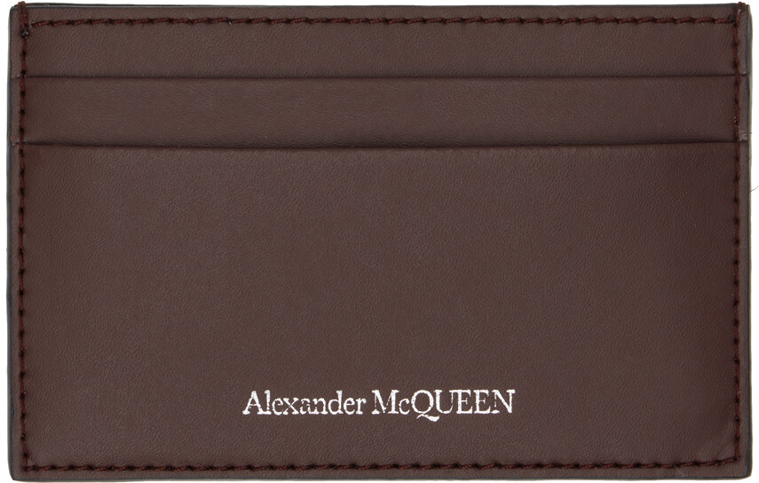 

Визитница с бордовым логотипом Alexander McQueen