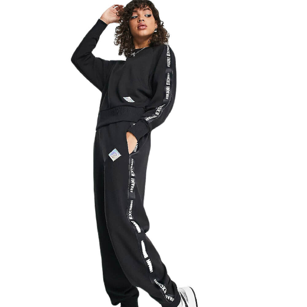 

Свитшот Armani Exchange Taped Crew, черный