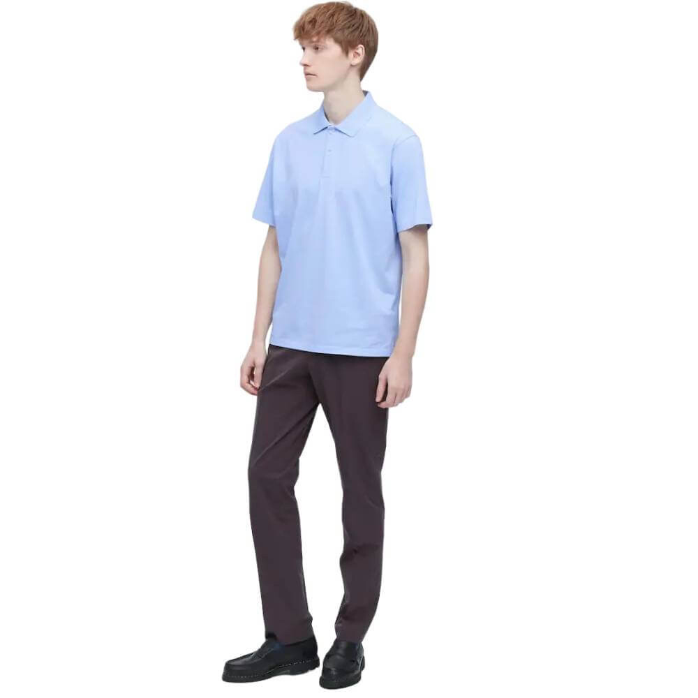 

Футболка Uniqlo AIRism Polo Short Sleeve, голубой, Синий