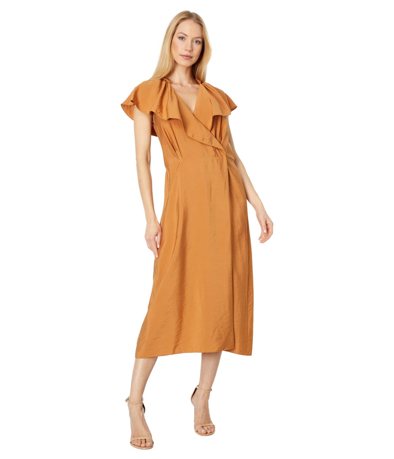 

Платье Vince, Braid Trim Flutter Sleeve Wrap Dress