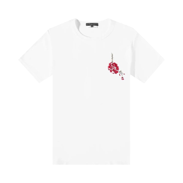 Футболка Comme des Garçons Homme Plus Jersey Embroidery Pattern D T-Shirt 'White', белый - фото