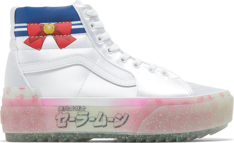 Кеды Vans Sailor Moon x Sk8-Hi Stacked Pretty Guardian - Silver, белый