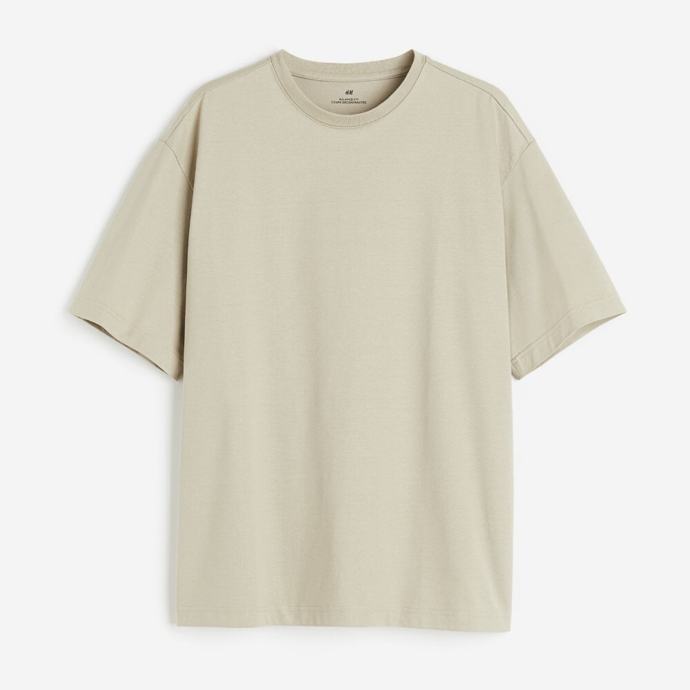 

Футболка H&M Relaxed Fit, светло-бежевый