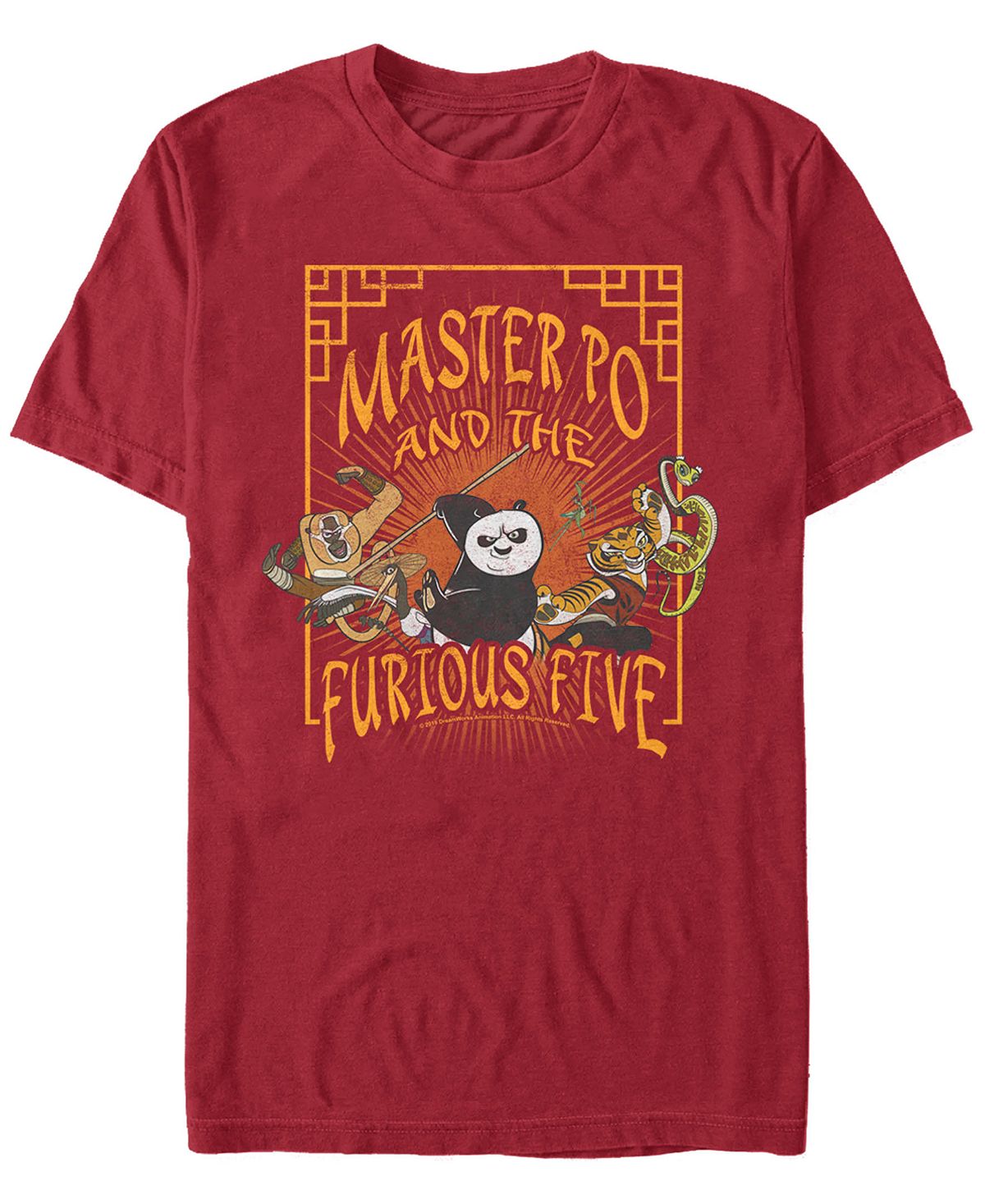 цена Мужская футболка с коротким рукавом с плакатом «мастер по и яростная пятерка» и «кунг-фу панда» Fifth Sun