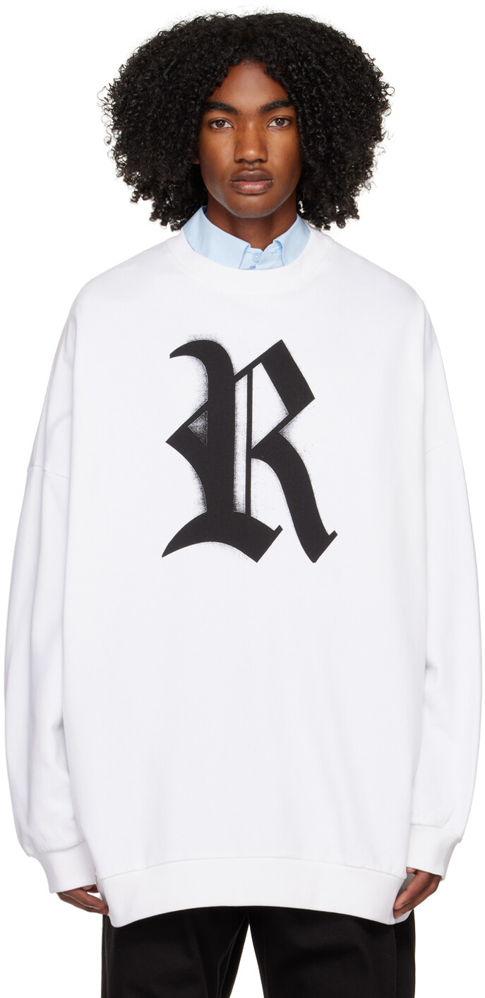 

Белая толстовка с буквой R Raf Simons, Белый