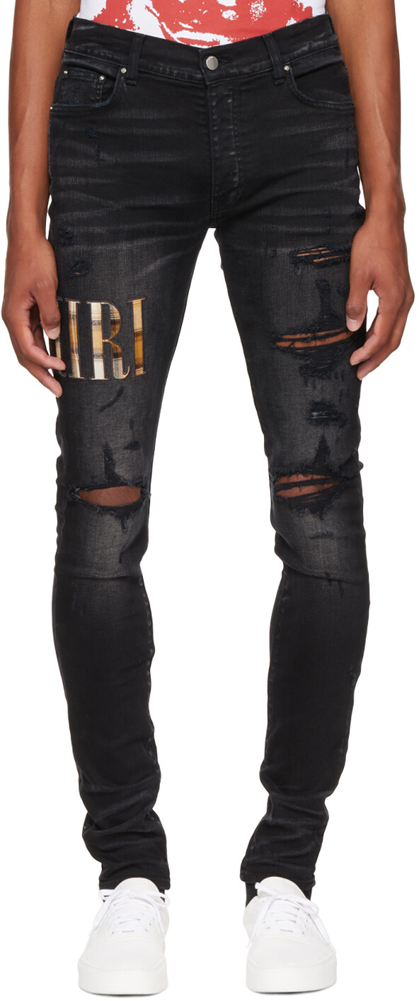 

Черные фланелевые джинсы с сердечком AMIRI
