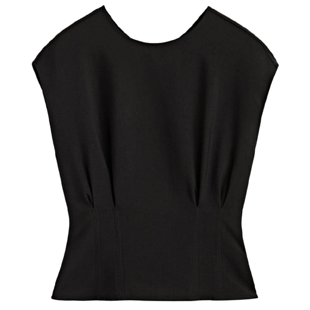 

Топ Massimo Dutti Darted Waist, черный