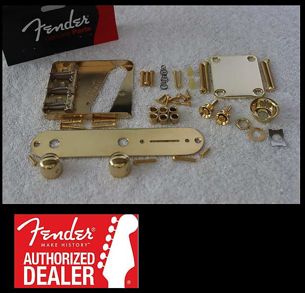 Fender American Telecaster Vintage Gold Hardware Set с компенсированными седлами Wilkinson 005-3683-000 American Vintage 3-Saddle Telecaster Bridge Plate