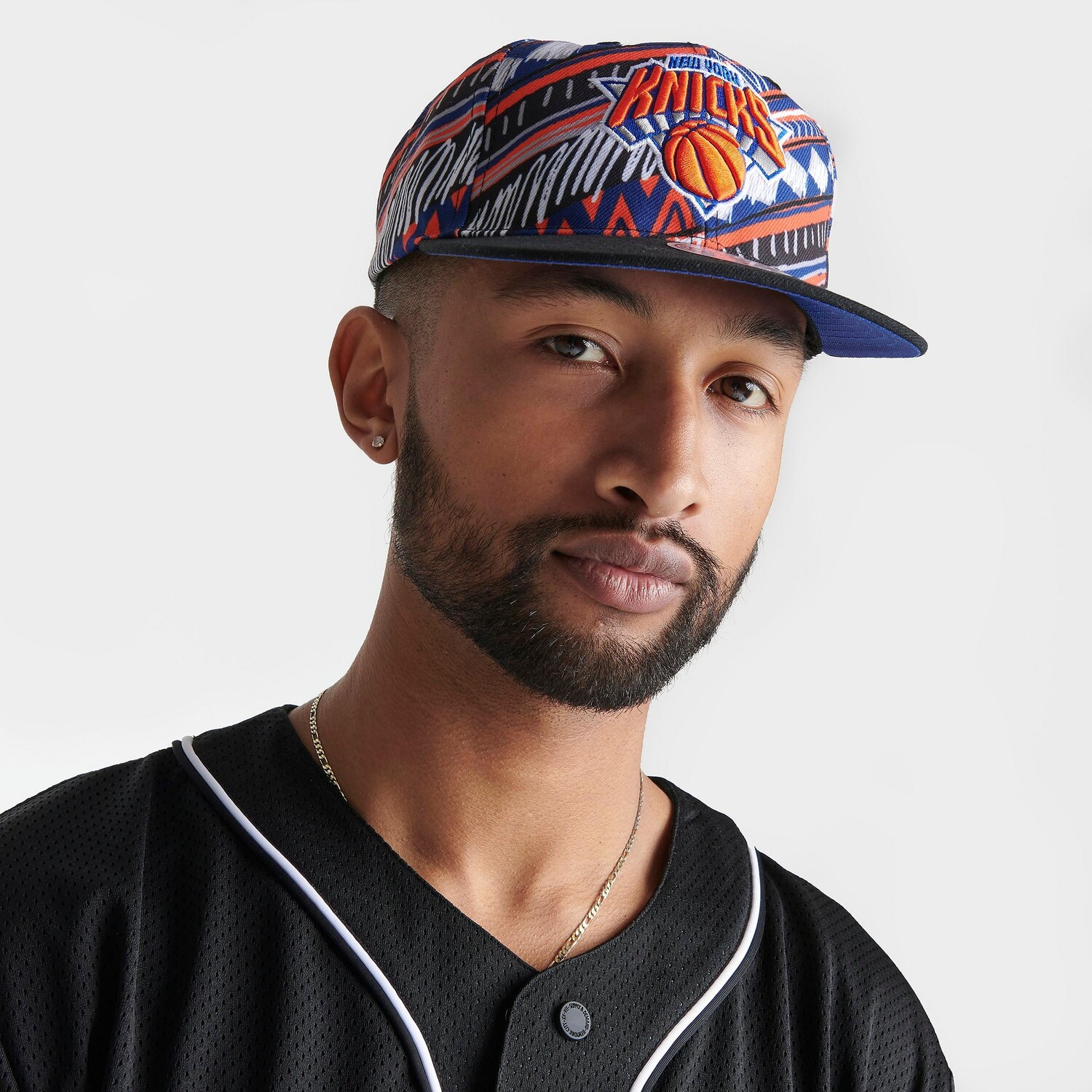 

Кепка Mitchell & Ness New York Knicks NBA Gameday Pattern Snapback, синий