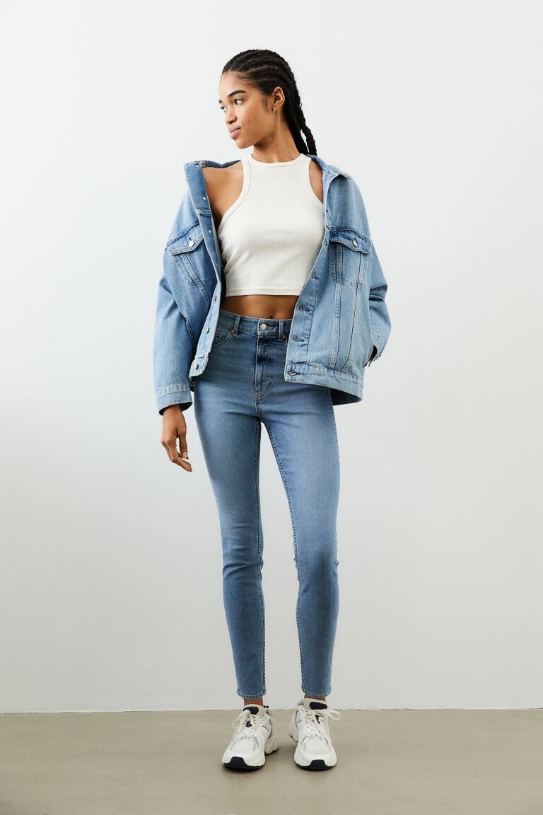 

Джеггинсы со сверхвысокой щиколоткой H&M, синий деним