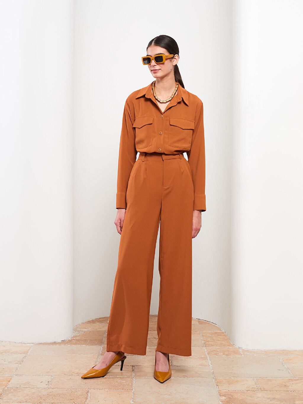 

Удобные прямые женские брюки LCW Modest, Коричневый